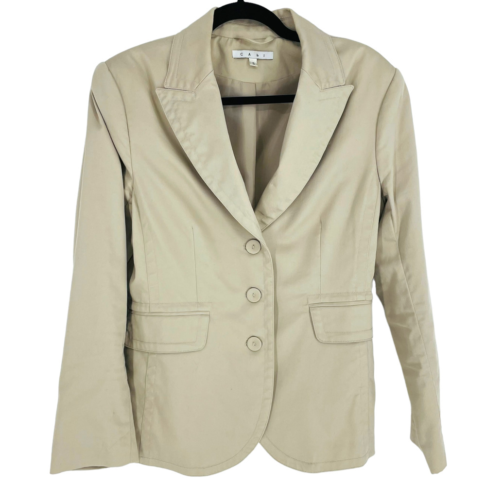 Cabi Blazer #451 Khaki Beige Classic Blazer Size 8
